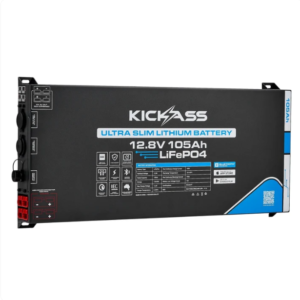 KickAss Smart 12V 105Ah Ultra Slimline Lithium Deep Cycle Battery LiFePO4