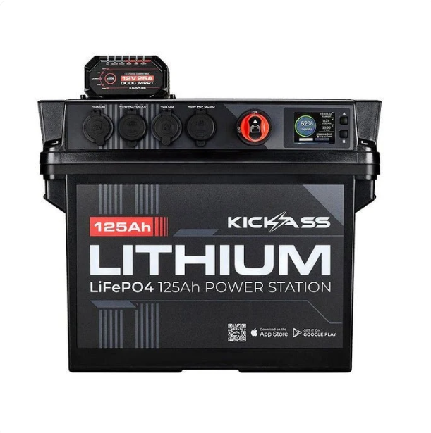 KickAss Smart 125Ah Lithium Battery Box Power Station with 25A DCDC Charger + Integrated Bluetooth - Image 2